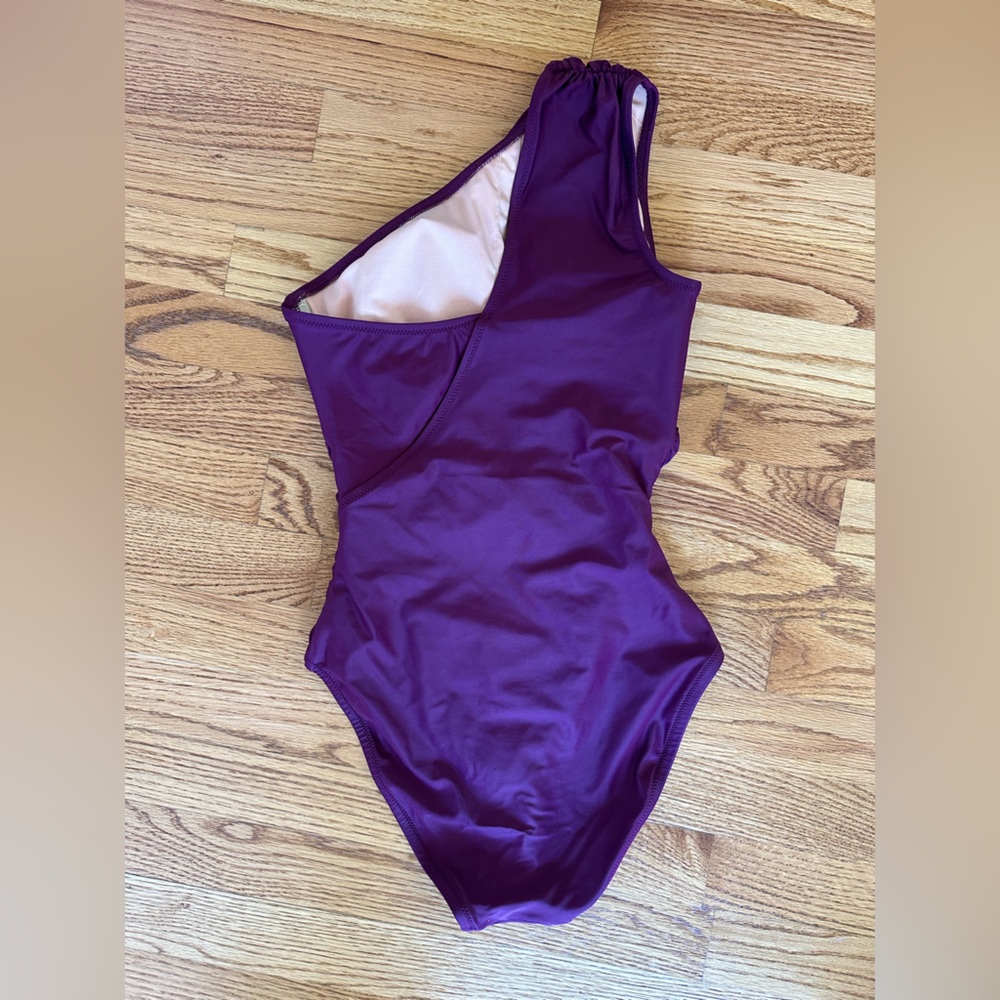 J Crew Ruched One Shoulder One Piece Swimsuit - Size 2 - Iris - Picture 5 of 7